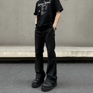 BLAEXIT American Vibe Mens Summer Straight Leg Casual Pants Drapey Micro Flared Trousers Clean Fit Long Pants Fashion Brand