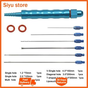 Liposuction Cannulas Set Titanium Allloy Handle Multi Holes Cannula Luer Lock Liposuction Instrument Fat Harvesting 1set
