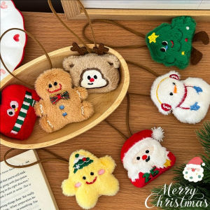 Yespery Dễ Thương Giáng Sinh Plushie Keychain Mềm Nhồi Bông Mặt Dây Chuyền Santa Claus Snowman bánh gừng nam Elk búp bê vải nhung Charm Gắn Túi Món Quà Giáng Sinh