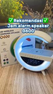 Speaker Bluetooth 15W Pengisian Nirkabel LED Lampu Bass Tinggi Tampilan Waktu Pintar Fungsionalitas Modis