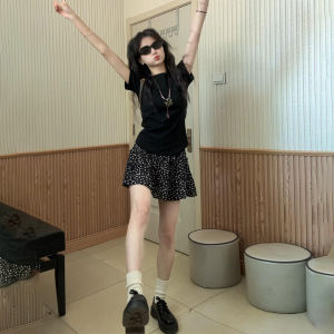 SUHUIQIAN | Floral Print A-line High Waist Mini Skirt