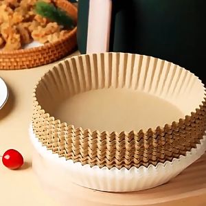 [Ready Stock] 100pcs Air Fryer 20cm Disposable Baking Papers Non-Stick Round Paper Liners Pelapik Kertas Penggoreng Udara 空气炸锅烘培油纸