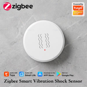 Zigbee Smart Vibration Shock Sensor Door Window Open Detection Tuya Smart Life App Real-Time Motion Shock Alarm Need Hub