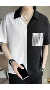 Áo sơ mi nam cộc tay phối màu trẻ trung năng động H63