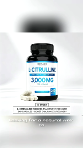 L-Citrulline 3000mg Capsules | Boost Workout Endurance & Muscle Recovery | Nitric Oxide Support | 240pcs