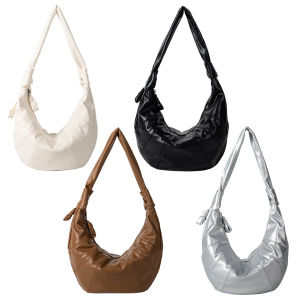 【HOT】Crescent Bag for Women Casual Shoulder Bag PU Leather Trendy Croissant Bag for Party Commuting Travel Everyday Sling Bag