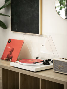 Aunets X60 Vinyl Record Player Bluetooth Turntable Glowing White High Aesthetic Value Birthday Gift Valentines Day Gift