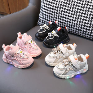 Childrens Soft Bottom Shoes Bright Light Step-Learning Shoes for Boys And Girls Age 1 to 6 Autumn Winter New Style Sports Shoes