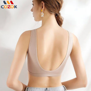 COZOK cotton U-shaped beautiful back gathered without steel ring vest underwear integrated sports bra anti-light four-dimensional elastic breathable sweat-absorbent sports yoga underwear for women