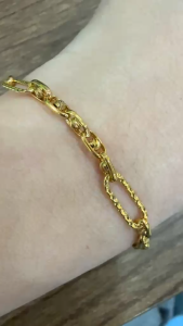 Poh Heng Jewellery 22K Belcher Bead Chain Bracelet in Yellow Gold[Price By Weight]