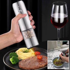 Electric Pepper Grinder Gravity Sensor Usb Rechargeable Household Stainless Steel Automatic Grinding Bottle
