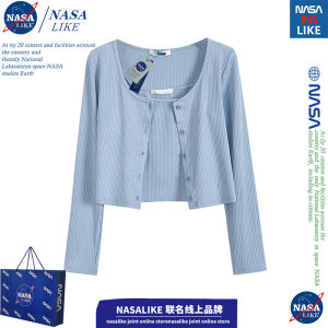 เสื้อกั๊กแขนกุดผ้าไหมน้ำแข็งสองชิ้นสำหรับผู้หญิง ฤดูใบไม้ผลิและฤดูร้อน ดีไซน์บาง แขนสั้น เสื้อคลุมกันแดด เสื้อคลุมกันหนาว