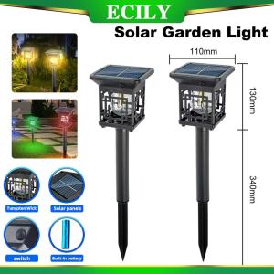 Đèn năng lượng mặt trời mới ecily đèn vườn ngoài trời cảm biến đèn đường đèn dây tóc vonfram có thể sạc lại Đèn gắn tường gia dụng đèn cắm vườn đèn thảm cỏ ngoài trời không thấm nước đèn ngủ cảm biến