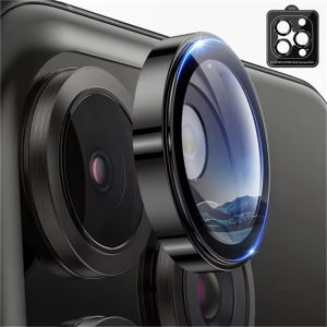 For iPhone 17 16 Pro Max Metal Ring Tempered Glass Camera Lens Protector for iPhone 17 15 Pro Max Easy Installation Accessories