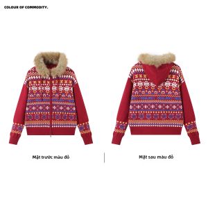 JNXS | Áo Sweater Hooded Cổ điển Ấm áp Faroe-Isles có Mũ Tách rời