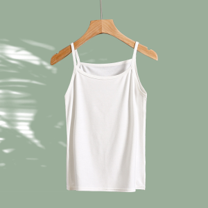 Girls Modal Ice Silk Camisole Tank Top Thin Summer Inner Wear White Base Shirt Childrens Underwear Small Strap Vest