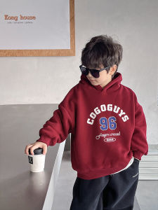 Fall and Winter New Arrival Boys Hoody Fleece-lined Thickened Children and Teens Primary School Student Trendy American Tops Childrens Hooded Sweatshirt