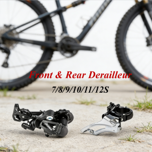 MTB Bike Front & Rear Derailleur 7/8/9/10/11/12S Dual-Pull Clamp-on 31.8/34.9mm for 42/34/24T Triple Chainset Long Cage Direct