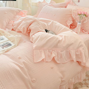 Kiss Dear | Korean Waffle Style Cotton Bed Sheet Set