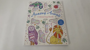 Amazing Animals Colouring Book for Kids & Adults with 1000 Gem Stickers 48 Pages