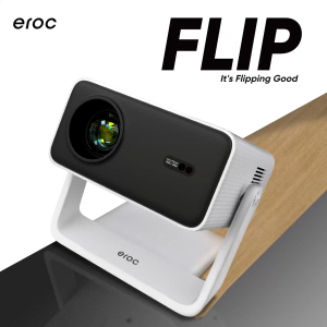 EROC - Smart Projector FLIP 350 ANSI Agile Projection 150\" Screen BT5.0 Wifi 2.4+5G Fully Auto Focus