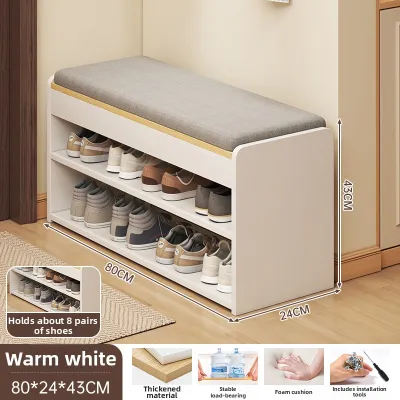 HUAAOBAI | Entryway Shoe Bench with Storage and Cushion