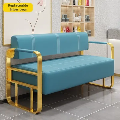 Keluojing | Luxury Trendy Long Stainless Steel Sofa Waiting Chair