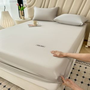 BEIPIN | Embroidered 100% Cotton Fitted Sheet Mattress Protector