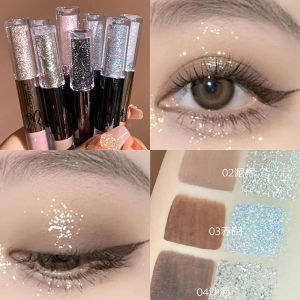 Cold Brown Flashing Smoky Makeup! Black Rabbit Liquid Eye Shadow Double-Headed Sequin Thin and Glittering Super Flash Matte Crouching Silkworm Large Sequin
