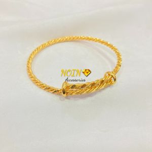 Gelang Bangle Tambang Wanita Lapis Emas Simple Model Aksesoris Fashion Perhiasan Aksesoris Fashion Rhodium Plated - Lazada