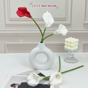 Rum Tiểu Cánh Cao Su (Calla Lily) Cành Đơn.Trang Trí Phòng Cắm Sự Kiện. Hoa Lụa Decor