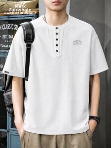 Mark Fairwhale | Breathable Quick-Dry Thin HENRY Collar T-Shirts For Men