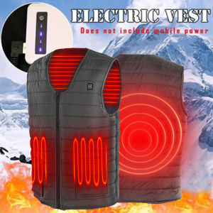 9 area Heated V neck vest Women Men Autumn winter Smart heating Cotton Vest Outdoor Flexible Thermal Winter Warm Jacket M-7XL