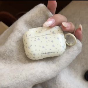 Vỏ Bảo Vệ Tai Nghe Màu Trắng Nền Xanh Hoa Nhỏ Màu Nâu Nhạt Cho AirPods 2/3/4/5 Pro2 Pro3 Vỏ Bảo Vệ TPU