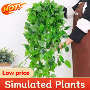 2Pcs 95cm Artificial Hanging Ferns Plants Vine Fake Ivy Boston Fern Hanging Plant Outdoor UV Resistant Plastic Plants for Wall Indoor Hanging Baskets Wedding Decor