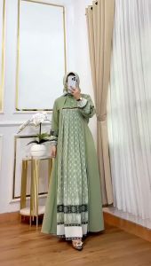 Nadya shop (COD)Gamis Nagita FREE HIJAB FULL Ceruty Babydoll Mix Printing Premium model terbaru