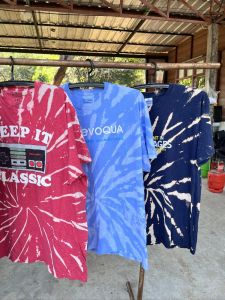 เสื้อสงกรานต์ เสื้อยืดมัดย้อม เสื้อกัดสี เกรด AB ผ้าคอตตอน