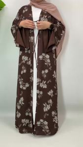 Muslim Women Dubai Abaya luxury Double layered chiffon Print Dress Kaftan Ramadan Robe Femme Islam african dresses Kebaya
