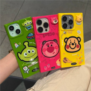 Adorable Cartoon Strawberry Bear Protective Phone Case for Apple iOS 11promax 12 13 14plus 15 Promax iPhone 16 Ins Wind Couple Designs Women Style