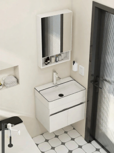 LANGXIANG | Space-Saving Narrow Bathroom Cabinet with Integrated Basin 25cm
