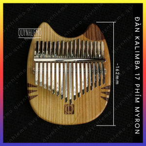 Đàn kalimba 17 phím mèo Myron gỗ cao cấp nguyên khối QUYNHLEMO khắc phím Đàn piano cho bé đồ chơi phát triển kỹ năng âm.