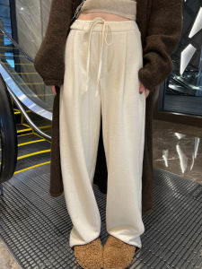 กางเกงขากว้างผ้ายืดเนื้อนุ่มสำหรับผู้หญิง กางเกงขายาวทรงหลวม ทรงสลิมฟิต ทรงลำลอง สไตล์ใหม่ ฤดูใบไม้ผลิ 2024