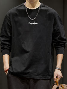 Áo Thun Cotton Mỹ Dài Tay Thường Ngày Mùa Hè 2025 in Họa Tiết Đơn Giản Rộng Rãi Cho Nam