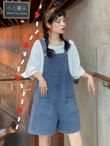 กางเกงยีนส์ทรงหลวมสไตล์เกาหลีสำหรับผู้หญิง กางเกงขาสั้นทรงหลวมบางฤดูร้อน กางเกงขายาวเอวสูง ผ้าเดนิม ทรงหลวม ทรงเข้ารูป