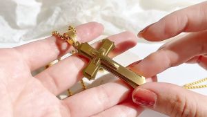 Sinboia Gold/Black/Silver Cross Necklace For Men Women Non-fading Stainless Steel Necklace Aesthetic Jewelry Hip Hop Fashion