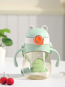 300ml BPA Free Cute Baby Training Sippy Cup with Handle Leak-proof Pure Food Grade Material