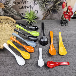 Matte Melamine Plastic Spoon Commercial Use Long Handle Soup Spoon Rice Spoon Turtle Shell Spoon Hotel Dining Utensils Home Use