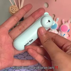 Rokeet Kipas Angin Mini Portable Lipat Saku LED Senter Mini Fan USB Rechargeable Flashlight
