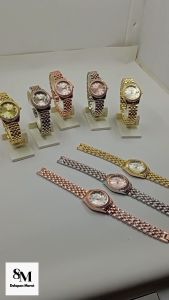 Jam Tangan Wanita Reene Ricci Original 32865 Tali Rantai Motif Gerigi Tanggal Aktif Bonus Baterai Cadangan (BISA COD) Jam Cewek Bintik Permata