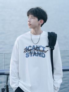 HetingHOME | Áo thun dài tay rộng rãi không giới hạn giới tính cho nam Áo thun cặp đôi thời trang thu đông thường ngày bằng cotton phong cách Hàn Quốc